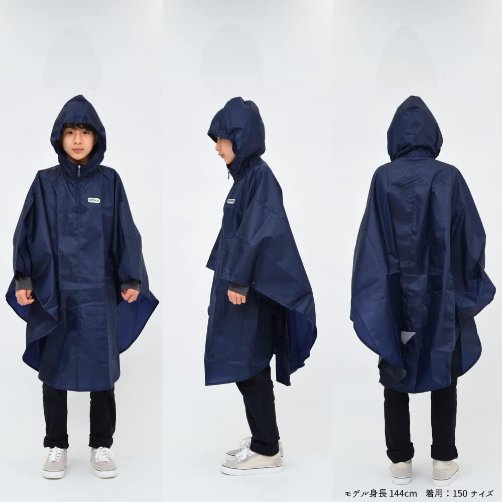 Poncho Rain Poncho for Kids 05002313 Navy 140cm [Outdoor Products]