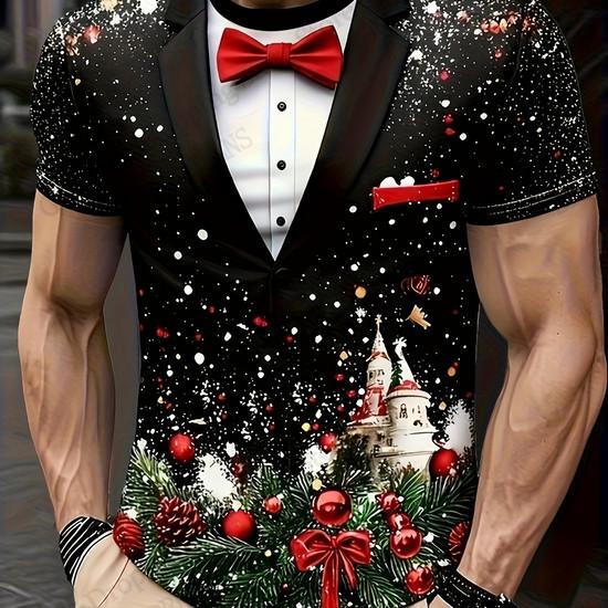 Christmas Style Hat 3d Print T-shirt Men Women Fashion Short Sleeve Tops Tees Funny Santa Claus Tshirt Mens Clothing Snowflake