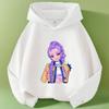 Autumn Warm K-pop Demon Hunters Girls Hoodie Long Sleeve Outerwear Saja Print Hooded Coat for Children Fashion Pullover Kid Tops