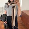 Y2k Color Block Knitted Scarf Women Cashmere Wool Scarves Harajuku Decoration Neckerchief Korean Style Thin Narrow Long Scarf