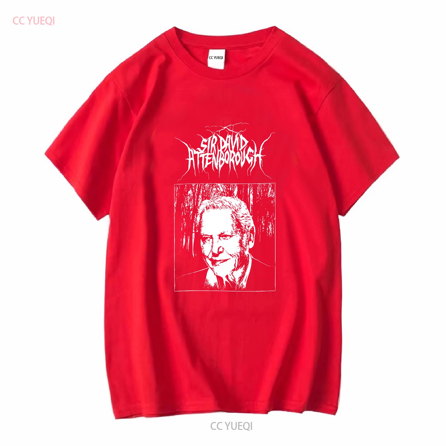 Sir David Attenborough Black Metal band T shirt long or short sleeves vintage Washed Comfortable graphic Breathable homme S