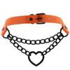 Gothic Harajaku Black Heart Chain Leather Choker Collar Punk Necklaces for Women Girls Buckle Chocker Emo Witch Jewelry