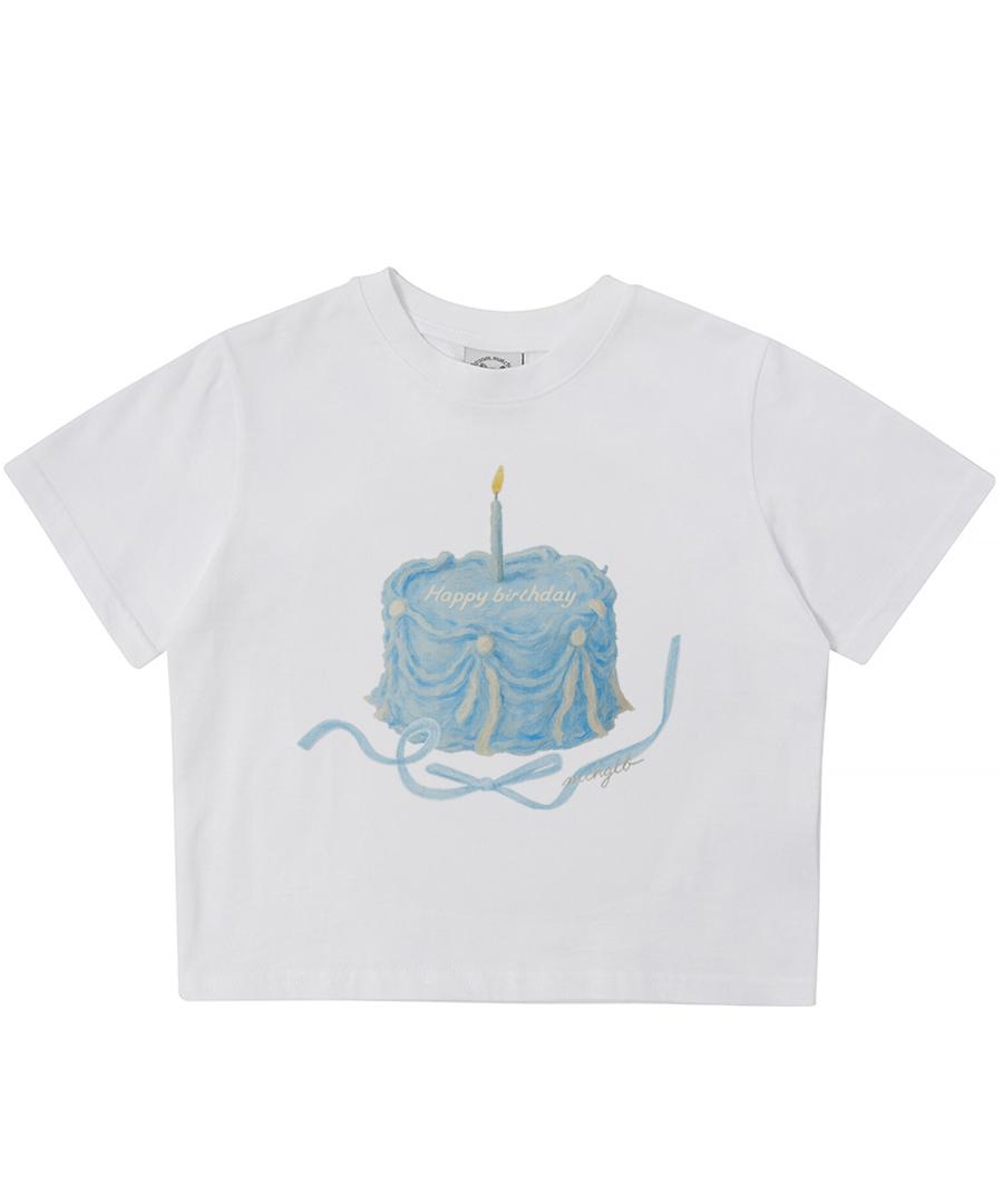 Match Glove Blue Cake Crop Top (White) Wh/Free
