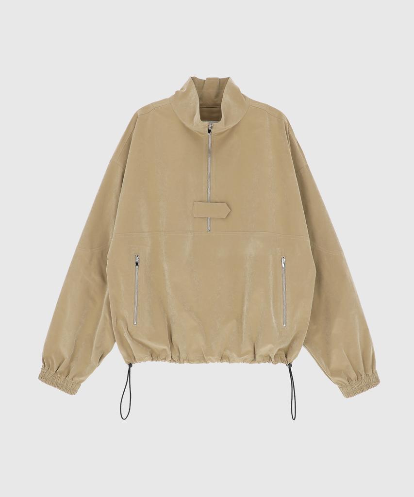 SIGREAT Suede Touch Half-Zip Anorak_Beige