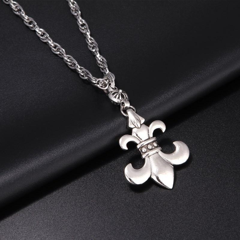 Domineering Military Flower Men'S Necklace Pendant Trendy Men'S Jewelry Personalized Fashion Necklace
