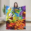 Geometry Dash Games Blankets Flannel  Relax Soft Throw Blanket for Bedding Plush Thin Quilt