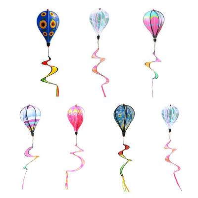 Rotating Design Hot Air Balloon Colorful Design Garden Windmill Wind Spinner Hanging Type