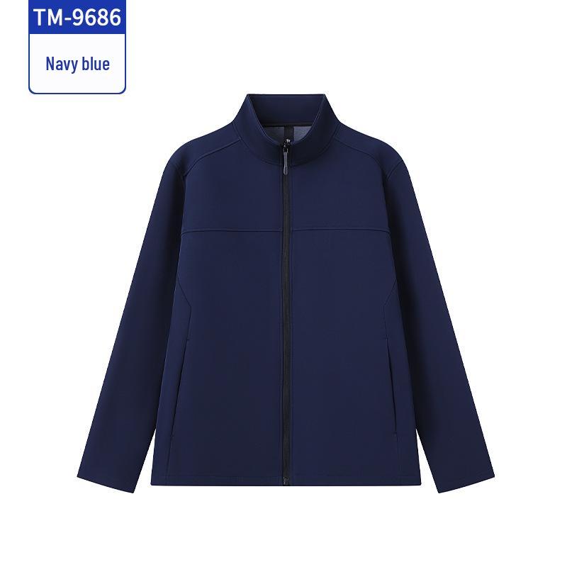Lean Management Team Softshell Fleece Windbreaker Jacket - Stand-up Collar Trench Coat