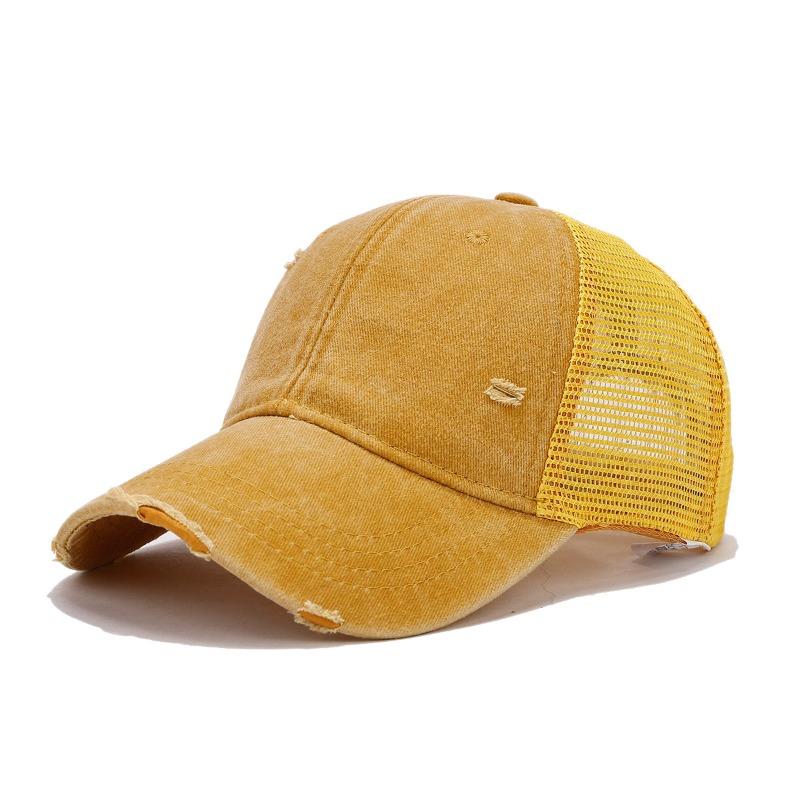 1pc Vintage Distressed Washed Baseball Mesh Cap,Breathable Sun Protection Multipurpose Outdoor Golf Sports Hat for Spring/Autumn