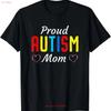 Proud Autistic Mom Black T Shirt Vintage Homme Streetwear Top For Everyday Wear Breathable Versatile Stylish Comfortable