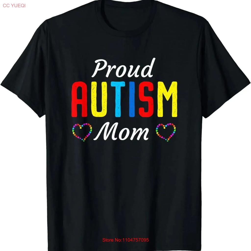 Proud Autistic Mom Black T Shirt Vintage Homme Streetwear Top For Everyday Wear Breathable Versatile Stylish Comfortable
