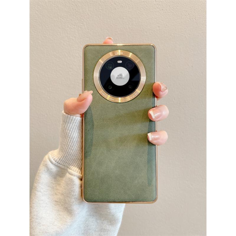 

Подходит для Huawei Mate70pro Гальванизированный Кожаный Чехол для Мобильного Телефона Honor X60 Противоударный Magic7 Защитный Чехол P60p Honor X50/X50GT зелёный