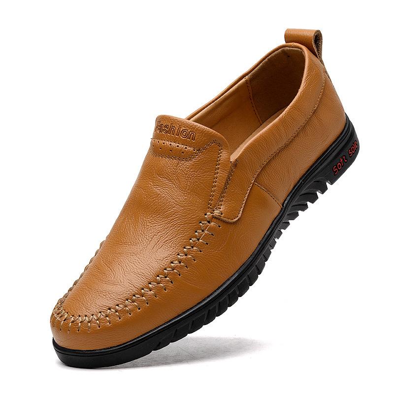 Plus Size Spring Shoes Male Genuine Leather Fashion Youth Men's Casual Leather Shoes Cowhide Men's Shoes