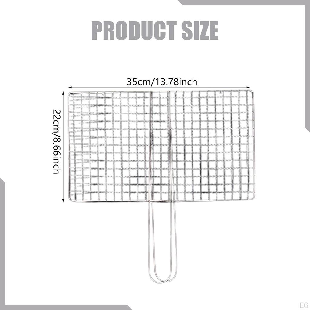 Barbecue Grill Basket Rack Portable Fish Grilling Clamp Vegetable BBQ for Kabob