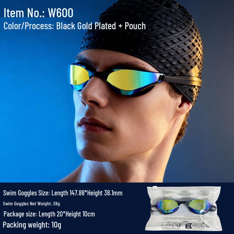High-Definition Anti-Fog Racing Goggles - Professional Waterproof Swim Goggles for Men & Women.