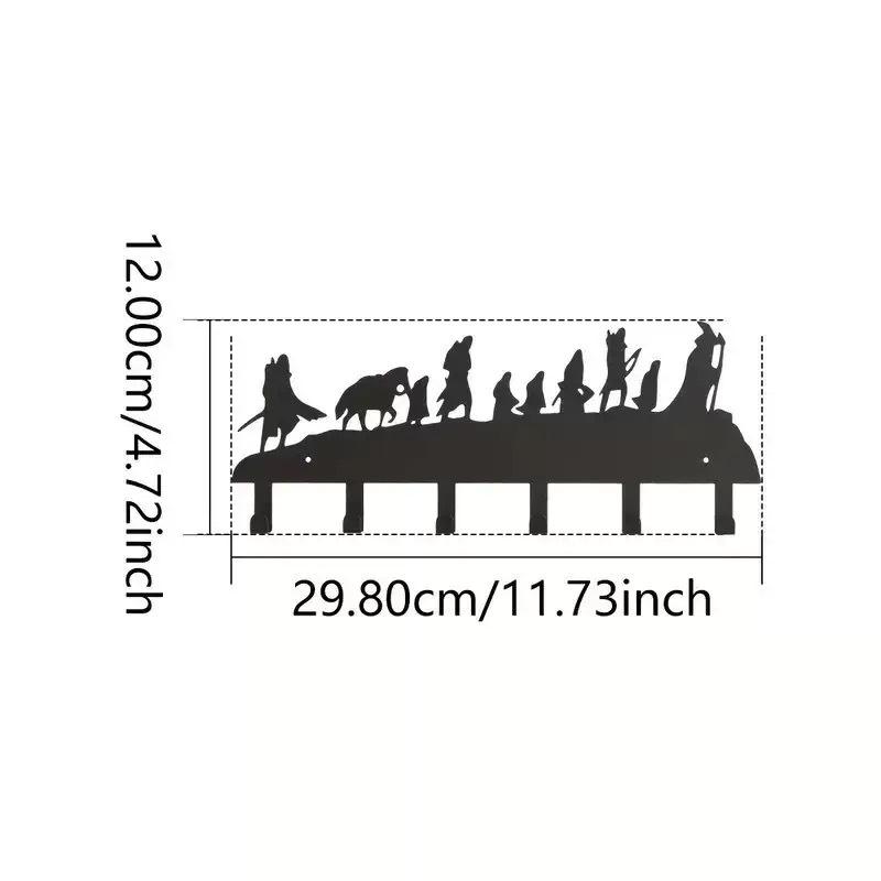 Metal Letter Key Storage Hook Rack - Decorative Wall-Mounted Silhouette for Bedroom