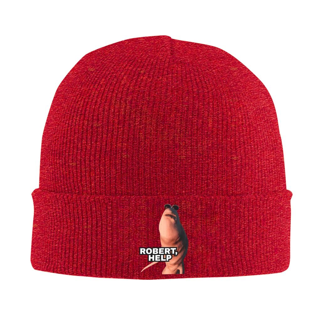 Marcus the Worm Robert Help Knit Hat Beanies Winter Hats Warm Unisex Color Caps Unisex Women Gift