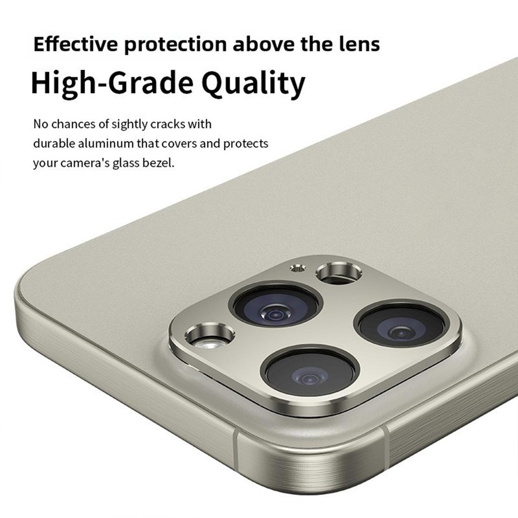 KALEBOL KLB-LPC005 For iPhone 16 Pro Max/16 Pro Hollow Lens Protector Aluminum Alloy Phone Camera Bezel Cover