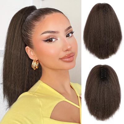 Synthetic Short Straight Ponytail Hair Extensions Claw Clip In Ponytail Extension For Women Daily Use
