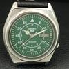 VINTAGE SEIKO 5 AUTOMATIC 7009A JAPAN MENS GREEN COLOR DIAL WATCH a708720-1
