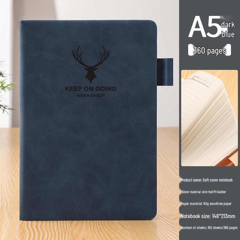 A5 Sheepskin Leather Business Notebook – Thick, Soft Cover for Meetings & Records