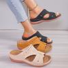 2025 Summer Plus Size PU Wedge Platform Chunky Sole Women's Sandals – Soft, Comfortable, Versatile, Open Toe