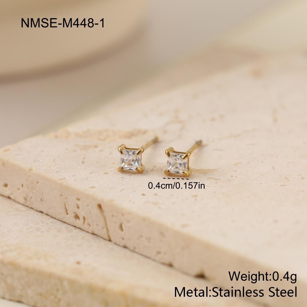 GEMCHIC Women s Stainless Steel Geometric Cubic Zirconia Stud Earrings Fashion Minimalist Daily Wear
