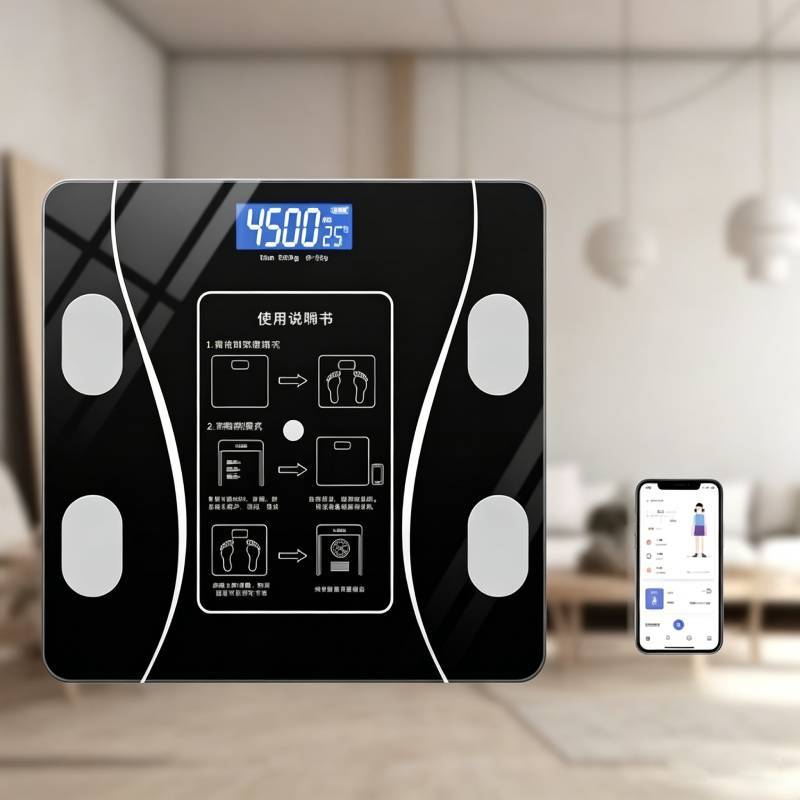 Bluetooth Smart Body Fat Scale With Water Content Testing For Home Use Adults