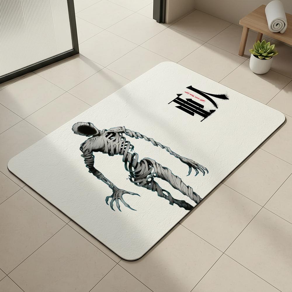Anime A-Ajin Floor Mat Diatomite Bath Mat, Quick Dry, Absorbent, Multi-Scene Mat 40x60cm