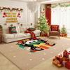 Christmas Gingerbread Man Area Rug Red Base Holly Border Soft Non Slip Washable Carpet for Living Room Holiday Decor