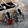 Unisex Stainless Steel Dragon Claw Pendant Necklace