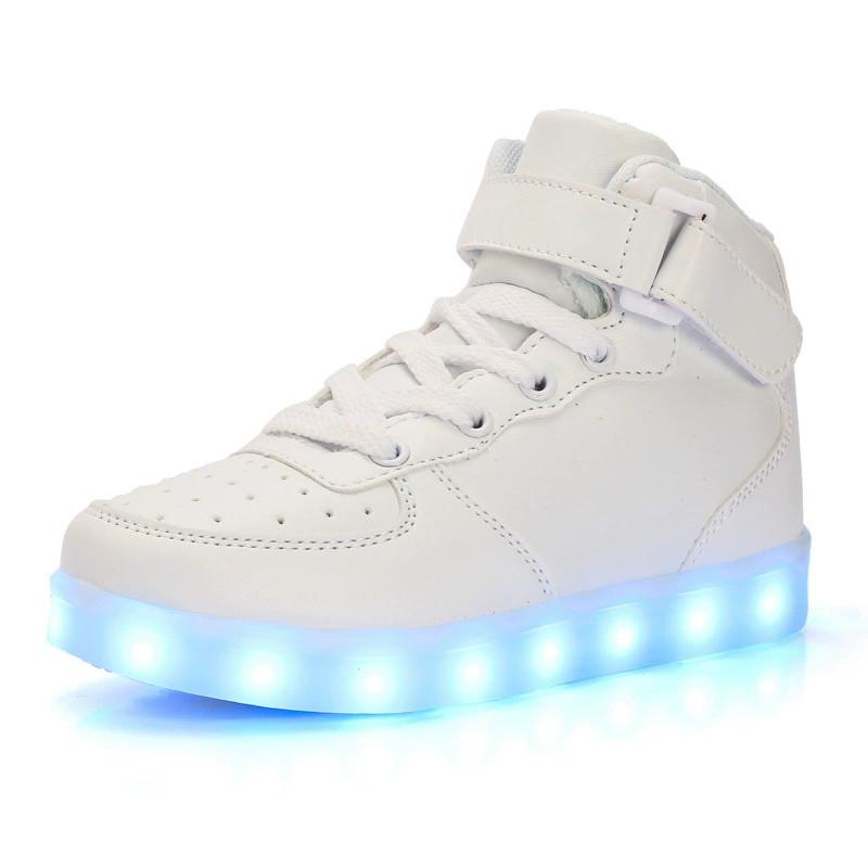USB-wiederaufladbare leuchtende Sneaker für Kinder, High-Top-Freizeitschuhe mit Wärme und Langlebigkeit