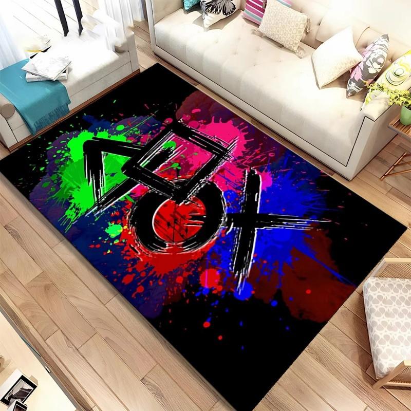 Desenho animado jogo gamer gamepad tapete tapete para sala de estar quarto decoração de casa, tapete de chão antiderrapante decoração sala de jogos infantil sofá capacho