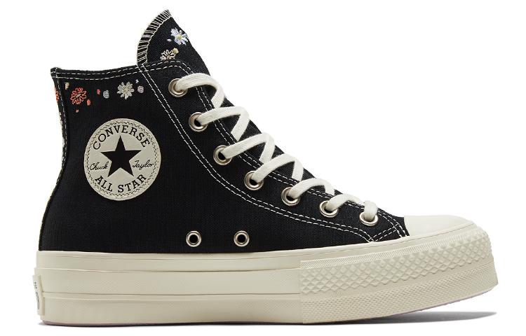 Chuck Taylor All Star Wmns Converse Lift Platform High 'Embroidered Floral - Black' Women's A01592C