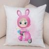 Cute Cartoon Girl and Cat Cushion Cover for Children Room Sofa Home Car Decor Lovely Child Pillow Case Plush Pillowcase 45x45cm