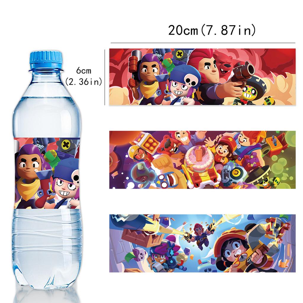 Brawl Stars Party Supplies Set with Banner, Bunting, Balloons, Tablecloth, Tableware, Game Theme Birthday Decorations for Kids