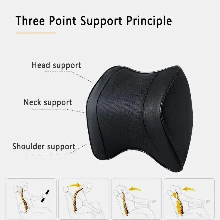 Car Seat Headrest Neck Cushion Pillow Memory Foam Lumbar Pillow Set 1 pc Headrest чёрный