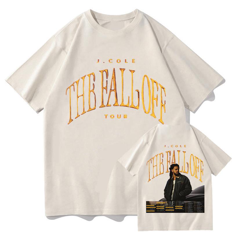 J Cole THE FALL OFF Tour 2026 Tshirts Oneck Short Sleeve Summer WomenUnisex Tshirts Loose Casual Design Graphic Merch Streetwear