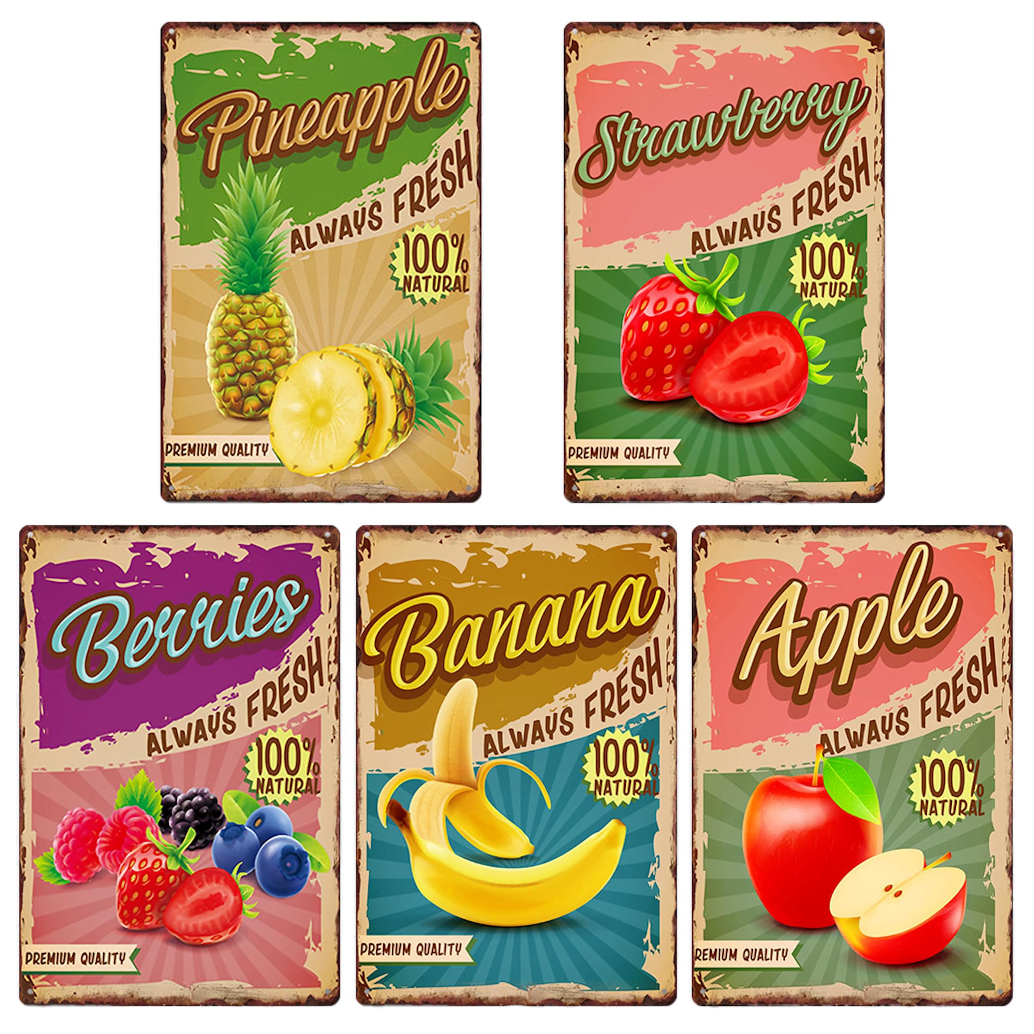 

Lezalic Tin Sign Poker Darts Cards Fruits Game Tin Sign American Bar Wall Decoration Interior Goods (Fruits-01)