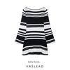 Kaslead New Arrival Women's Clothing Fashion Style Fashion Minimalist Stripes Knitting Silm High Waist Dress