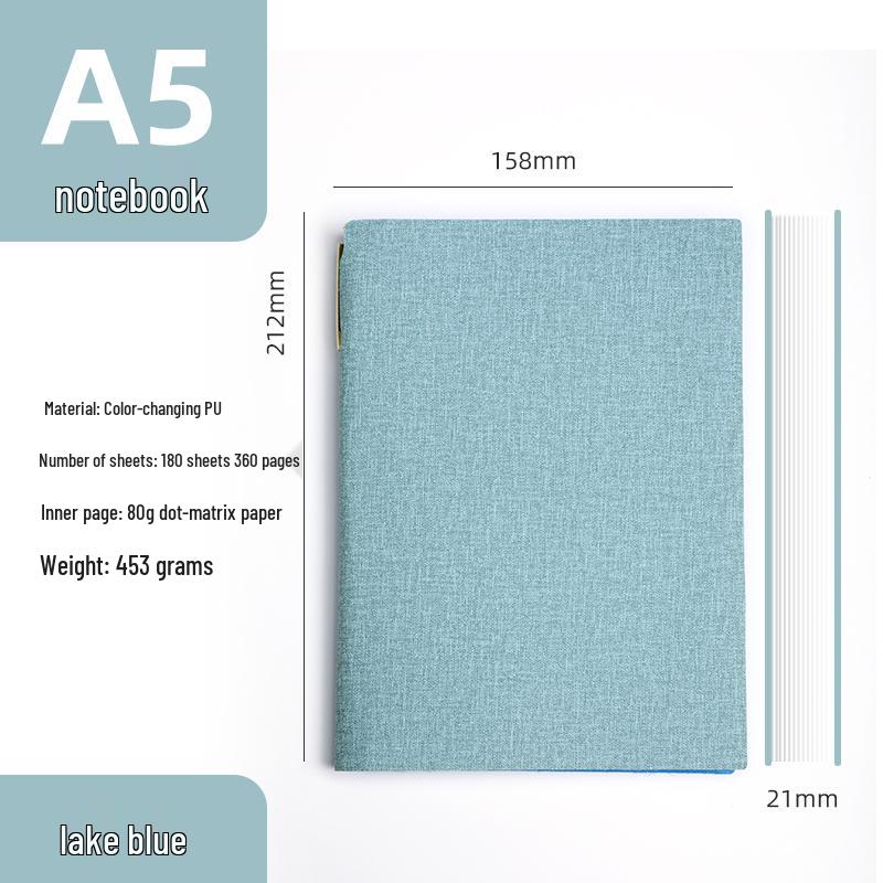 Simple A6 Leather Pocket Notebook with Pen Holder - Ideal for College Students & Business Diaries