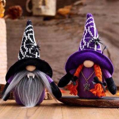 Neue Halloween Dekorationen Gesichtsloser Zwerg Puppe Puppe Spinne Fledermaus Party Dekorationen Dekorationen Zuhause Kinderspielzeug Desktop Ornamente