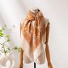 Vintage Printed Silk Wool Scarf 140x140cm Dual-use Shawl Wrap Sun Protection Warmth