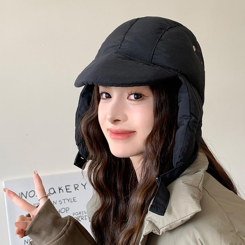 

Winter versatile hat women s windproof ear protection show face small pullover hat outdoor cycling skiing cold and warm