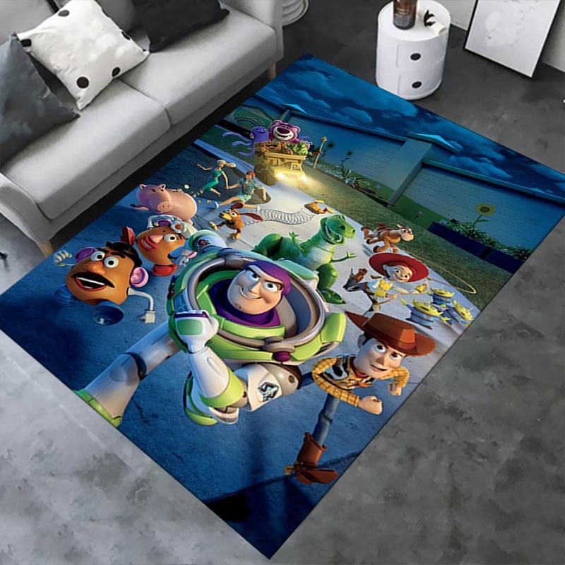 Office Rug Toy Story, Characters Theme 3D Printed Anti-Slip Rug-Machine Washable for Living Room