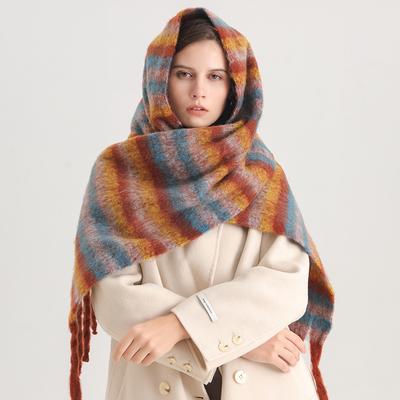 Herbst Winter Schal Damen Kältefest Kaschmirschal Verdickter Warmer Schal Klassische Quasten Flauschige Schals Weicher Schal Bufanda