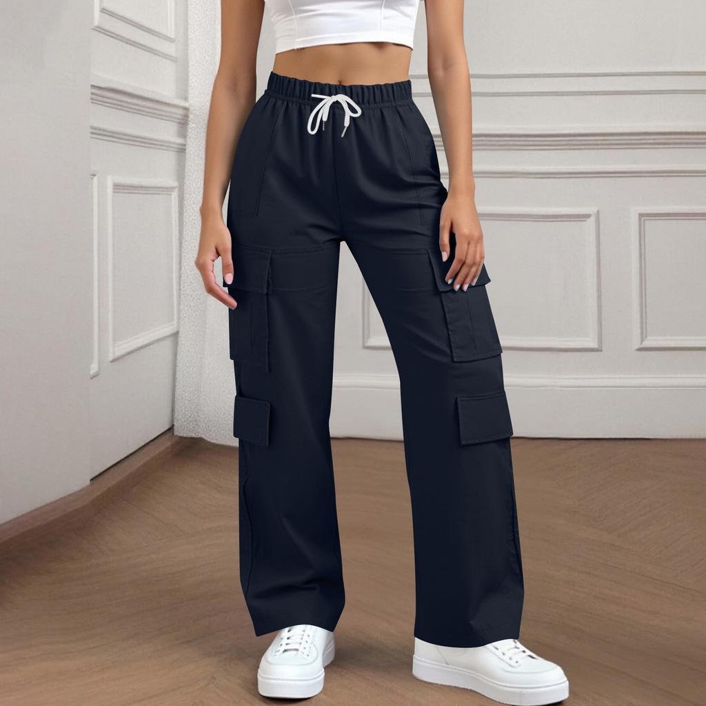 Women's Corduroy Pants Casual Women's Solid Color Corduroy Loose Straight Pants