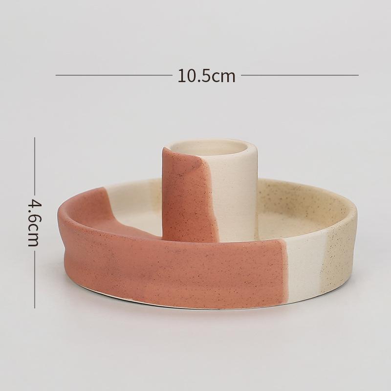 Nordic Ceramic Aroma Candle Holder Jewelry Dish - Unglazed Home Decor Ornament