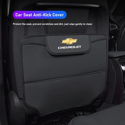 Car Seat Anti-Kick Pad Leather Cover Interior Storage Bag For Corvette Montana TrailBlazer Silverado Traverse Camaro