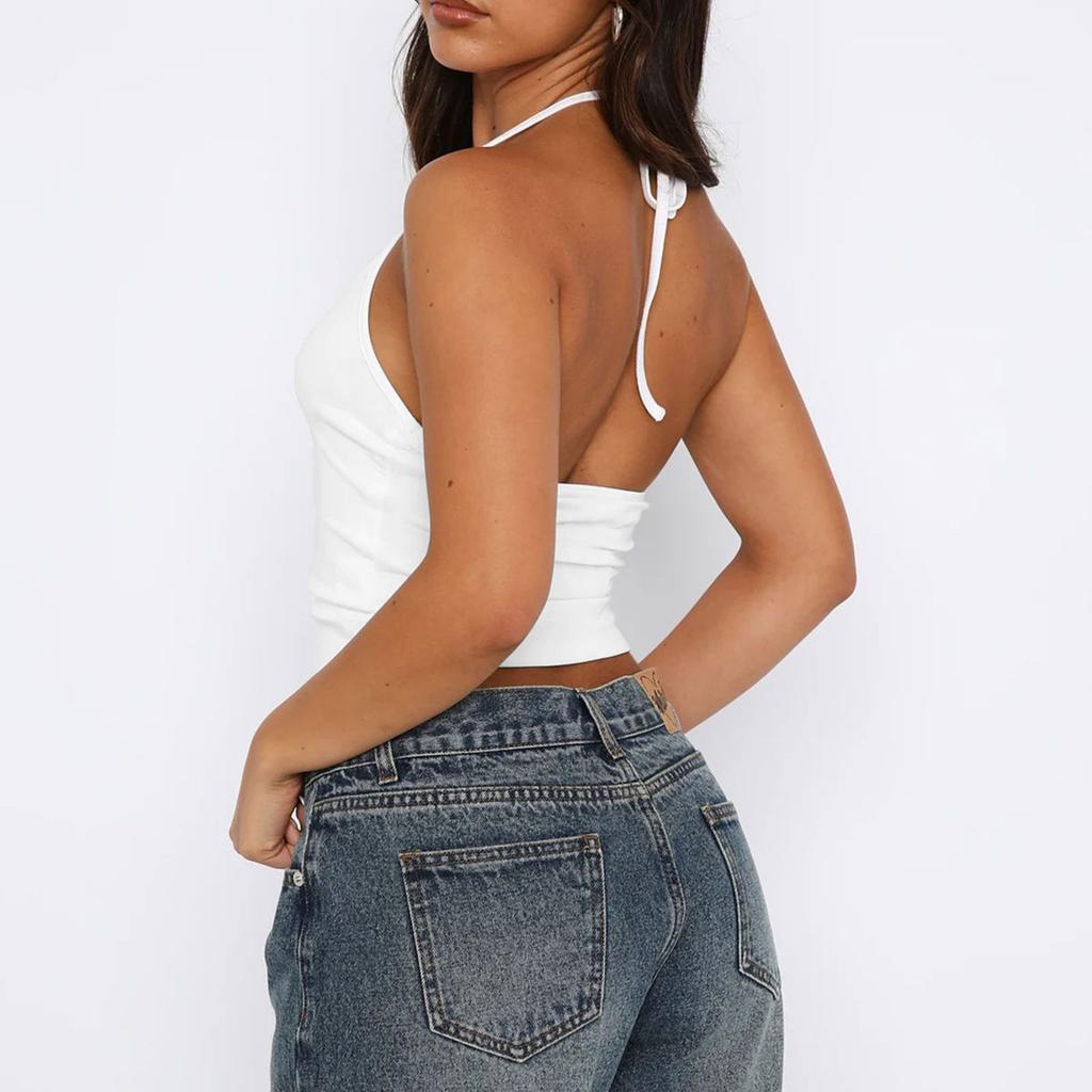 Women's Summer Small Vest Outer Wear Camisole Bottom Shirt Sexy Exposed Navel Color Slim Top